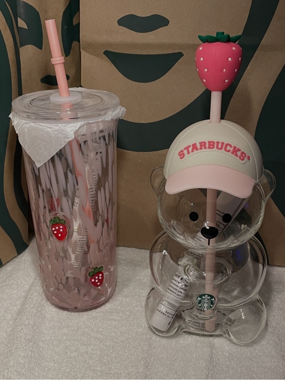 Lot of 2 Starbucks pink drink vibes collection